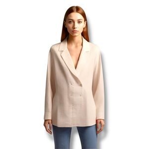 Violeta Mango Sonia Ivory Blazer Size 12 Double Breasted